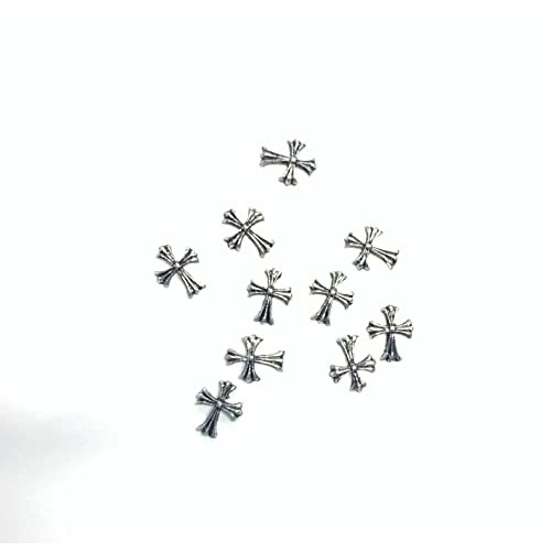 20pcs/set 3D Silver Metal Cross Nail Ornaments for DIY Acrylic Nail Decoratio...