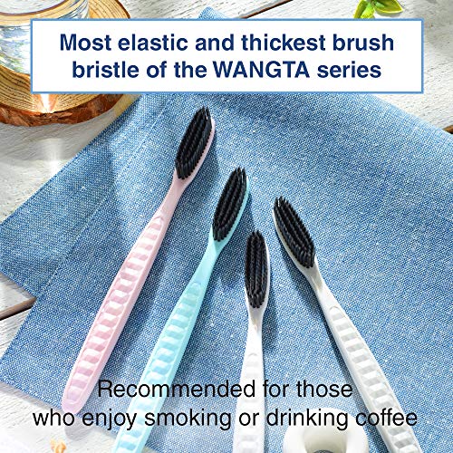 WANGTA Toothbrush 4pcs, Twice as Wide as Regular Brush Head, Wide Toothbrush,...