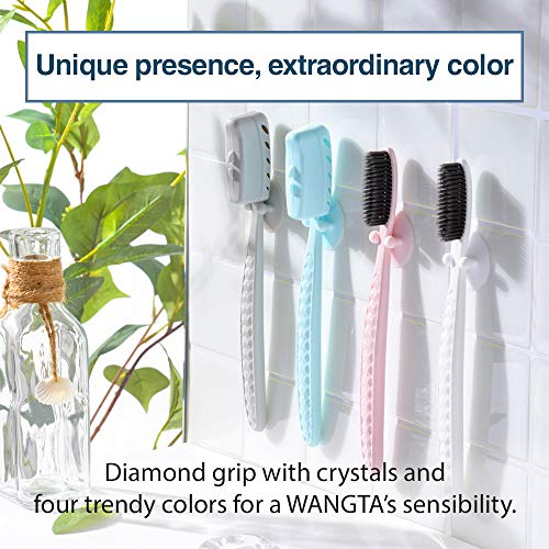 WANGTA Toothbrush 4pcs, Twice as Wide as Regular Brush Head, Wide Toothbrush,...