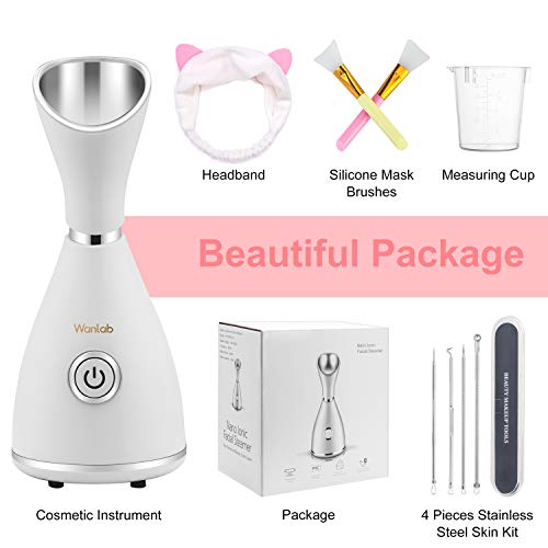 Portable Nano Ionic Facial Steamer Warm Mist Face Cleaner Home Skin Spa Steam...