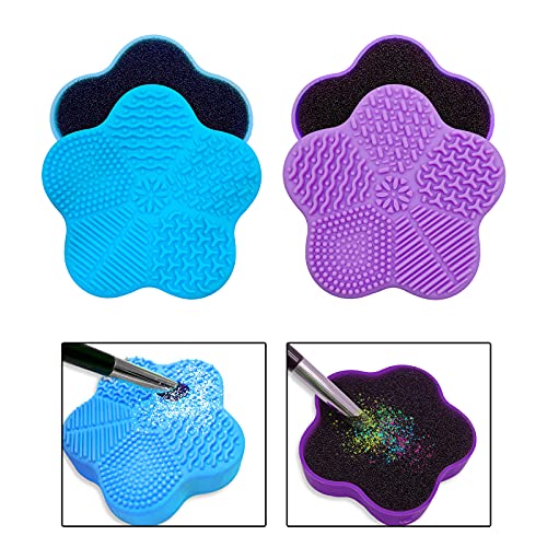 WantGor Silicone Makeup Brush Cleaning Mat, With Color Removal Sponge, Portab...