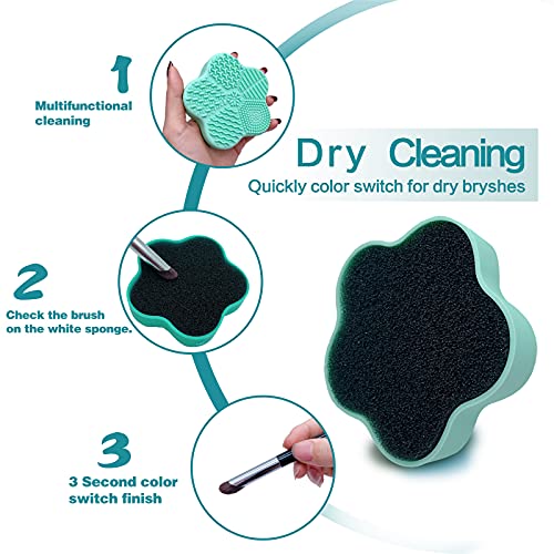 WantGor Silicone Makeup Brush Cleaning Mat, With Color Removal Sponge, Portab...