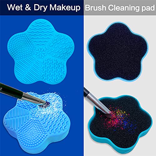 WantGor Silicone Makeup Brush Cleaning Mat, With Color Removal Sponge, Portab...