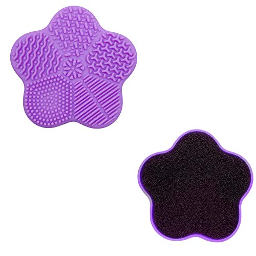 WantGor Silicone Makeup Brush Cleaning Mat, With Color Removal Sponge, Portab...