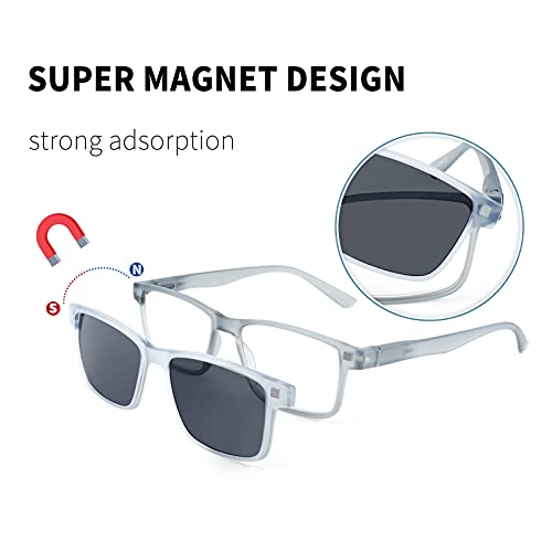 WANWAN Reading Glasses with Spring Hinges Men Women Reader Magnet Polarized S...