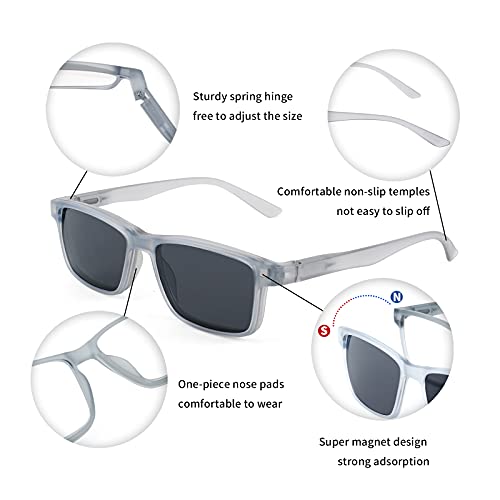 WANWAN Reading Glasses with Spring Hinges Men Women Reader Magnet Polarized S...
