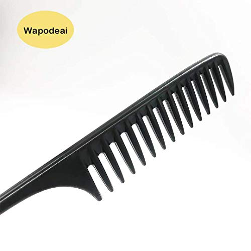 Wapodeai Wide Tooth Comb Detangling Hair Brush, Professional Styling Comb Bla...