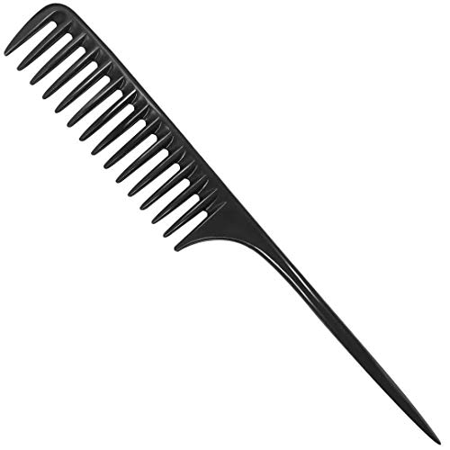 Wapodeai Wide Tooth Comb Detangling Hair Brush, Professional Styling Comb Bla...