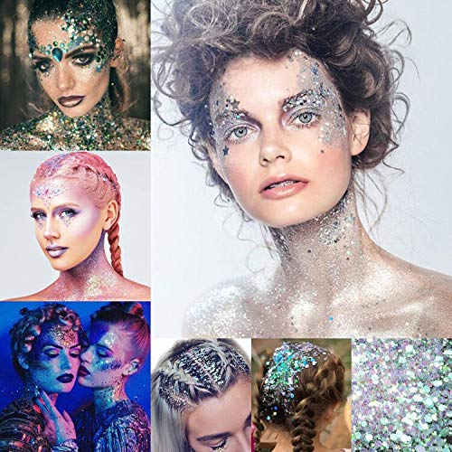 Warmfits Holographic Chunky Glitter 12 Colors Total 120g Face Body Eye Hair N...