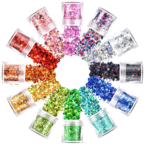 Warmfits Holographic Face Glitter 12 Colors Total 120g Face Body Eye Hair Nai...