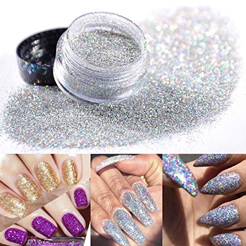 Warmfits Holographic Nail Glitter 12 Colors Holo Laser Superfine Cosmetic Fes...