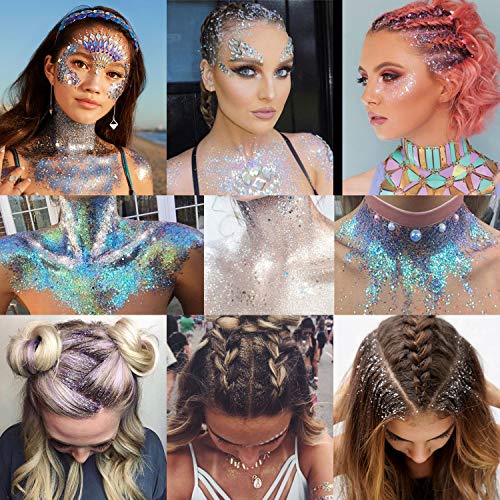 Warmfits Holographic Nail Glitter 12 Colors Holo Laser Superfine Cosmetic Fes...