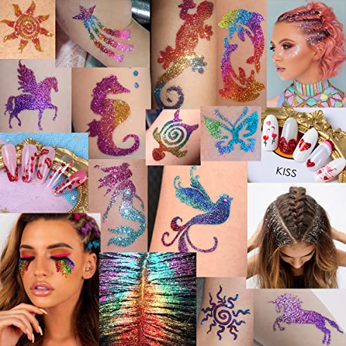 Warmfits Holographic Nail Glitter 12 Colors Holo Laser Superfine Cosmetic Fes...