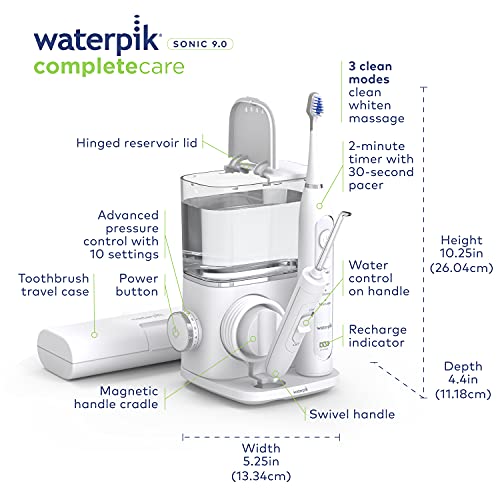 Waterpik CC-01 Complete Care 9.0 Sonic Electric Toothbrush with Water Flosser...