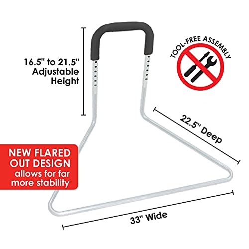 Wave Medical Height Adjustable Bed Assist Bar | Bed Rails for Seniors & Elder...