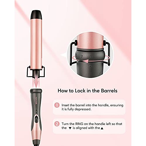 Wavytalk 5 in 1 Curling Iron,Curling Wand Set with Curling Brush and 4 Interc...