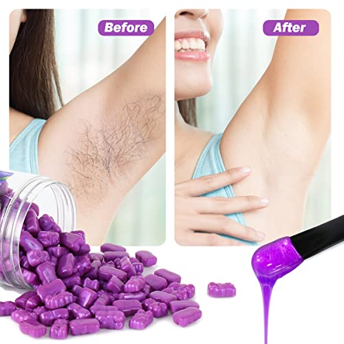 Hard Wax Beads for Hair Removal - Depilatory Wax Bear Strip Free Glitter Waxi...