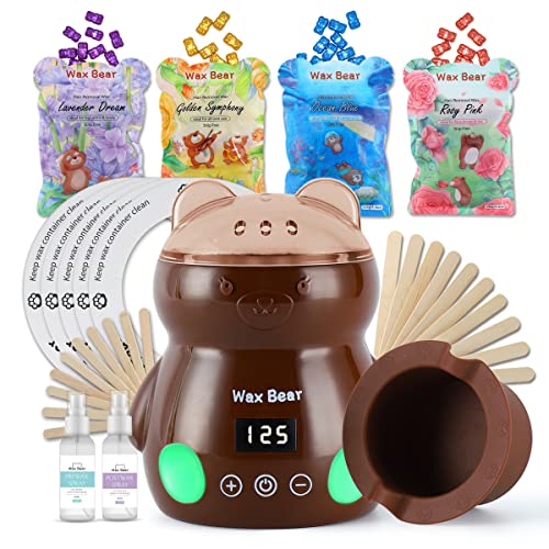 Waxing Kit Wax Warmer for Hair Removal,WAX BEAR Touch Screen Display Wax Mach...