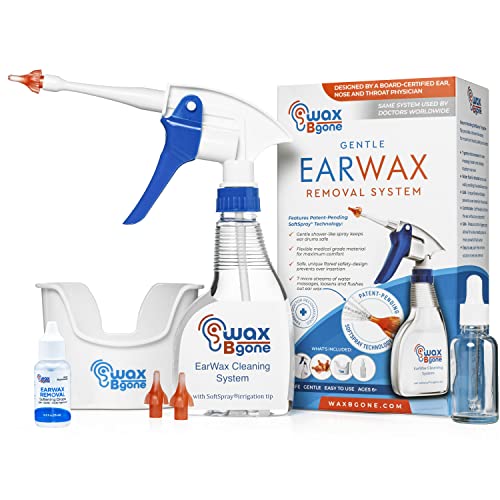 WaxBgone Ear Wax Removal Kit with SoftSpray Ear Irrigation Tips for Safe and ...