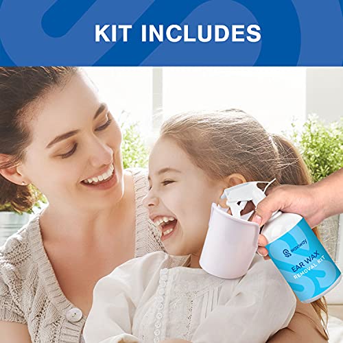 WAXIWAY Ear Wax Removal Kit – Ear Cleaning Kit with Spray Bottle, Ear Syringe...