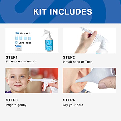 WAXIWAY Ear Wax Removal Kit – Ear Cleaning Kit with Spray Bottle, Ear Syringe...