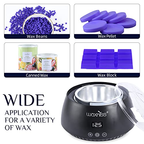 Wax Warmer Kit, waxkiss Hair Removal Waxing Kit with 4 Packs Hard Wax Beans(1...