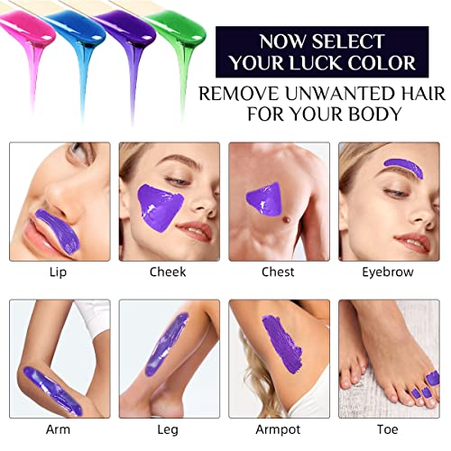 Wax Warmer Kit, waxkiss Hair Removal Waxing Kit with 4 Packs Hard Wax Beans(1...