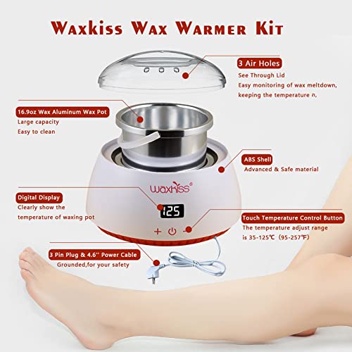 Wax Warmer, Portable Electric Hot Wax Warmer for Hair Removal with See-Throug...