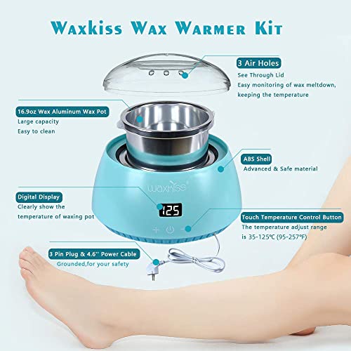 Waxkiss Electric Hot Wax Warmer Machine for Hair Removal,Touch Control Displa...