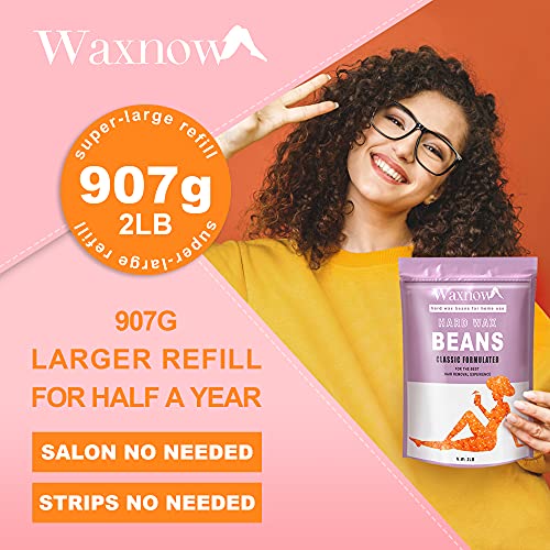 2LB Hard Wax Beads for Hair Removal, Wax beans with Calendula Formula for Sen...