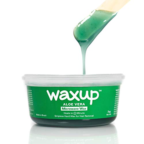 waxup Aloe Vera Microwave Wax Kit 7 ounces, 16 Assorted Wax Sticks, Stripless...