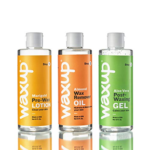 waxup Before And After Waxing Skin Care Kit, Marigold Pre Wax Cleanser, Almon...