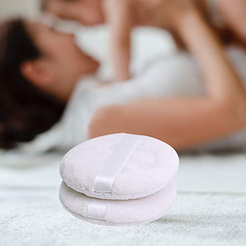 4 PCS Large Powder Puff, 4.13 Inch Velour Body Powder Puff Round Fluffy Powde...