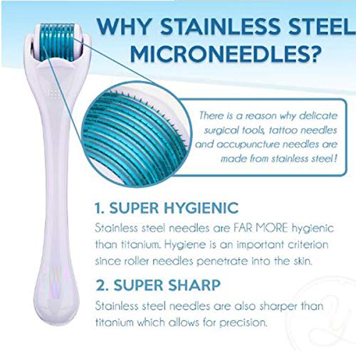 Premium Facial Derma Roller Kit 0.30mm - Microneedle Roller Microdermabrasion...
