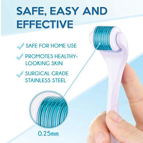 Premium Facial Derma Roller Kit 0.30mm - Microneedle Roller Microdermabrasion...