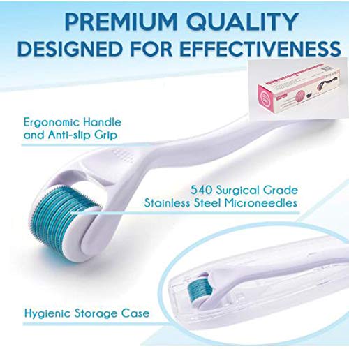 Premium Facial Derma Roller Kit 0.30mm - Microneedle Roller Microdermabrasion...