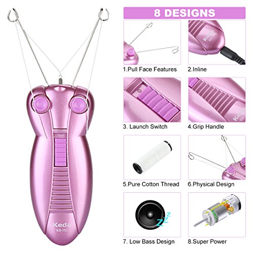 WAYCOM Ladies Facial Hair Remover Electric Women's Beauty Epilator Facial Thr...