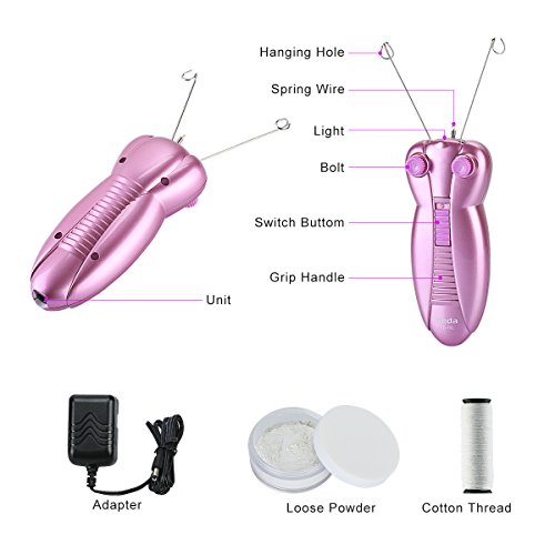 WAYCOM Ladies Facial Hair Remover Electric Women's Beauty Epilator Facial Thr...