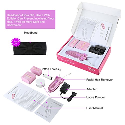 WAYCOM Ladies Facial Hair Remover Electric Women's Beauty Epilator Facial Thr...