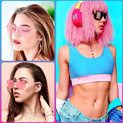Bob Wigs and Party Sunglasses Short Straight Bob Wig Cosplay Rainbow Wig Neon...
