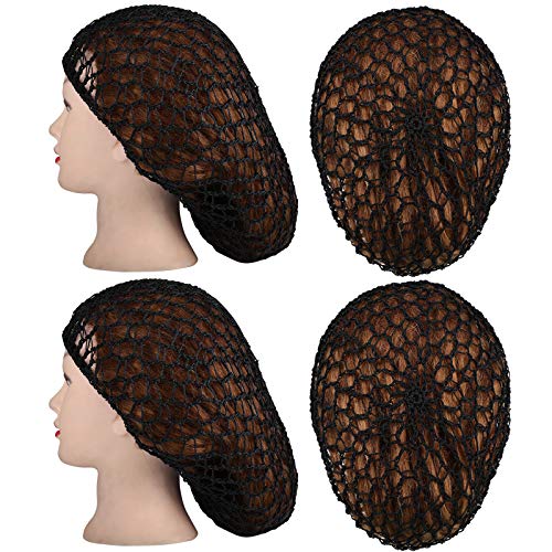 Waydress 2 Pieces Mesh Hair Net Rayon Knit Snood Women Crocheted Sleep Cap (B...