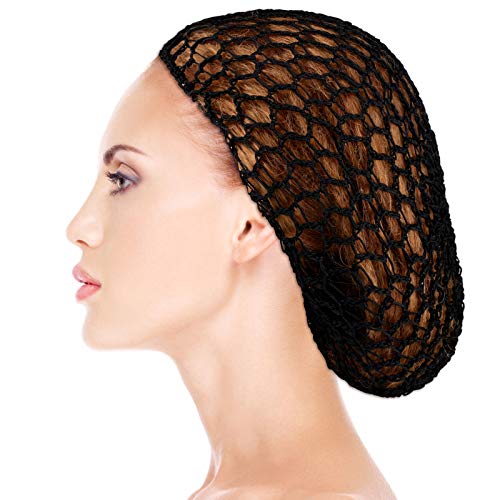 Waydress 2 Pieces Mesh Hair Net Rayon Knit Snood Women Crocheted Sleep Cap (B...