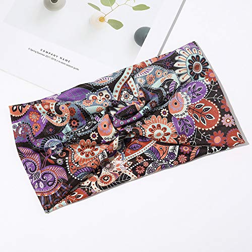 3 Pcs Non Slip Women Headbands With Buttons Silk Boho Extra Wide Floral Headb...