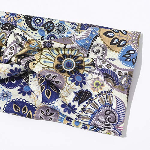 3 Pcs Non Slip Women Headbands With Buttons Silk Boho Extra Wide Floral Headb...