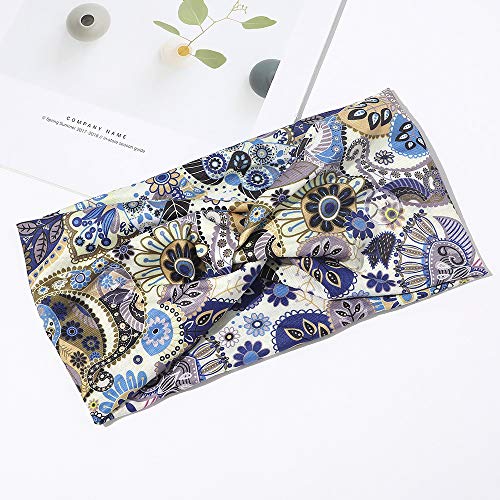 3 Pcs Non Slip Women Headbands With Buttons Silk Boho Extra Wide Floral Headb...