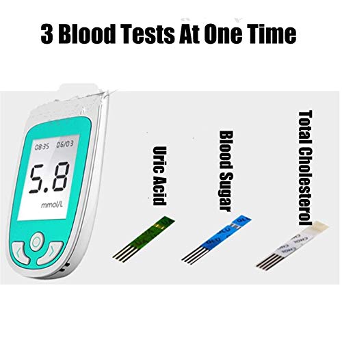 Easy to Use Home Test 3 in 1 Multi-Function Cholesterol Test Kit Uric Acid an...