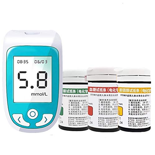 WCCCY Easy to Use Home Test 3 in 1 Cholesterol Test Kit Multi-Function Uric A...