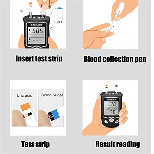 WCCCY Easy to Use Home Test 3 in 1 Cholesterol Test Kit Multi-Function Uric A...