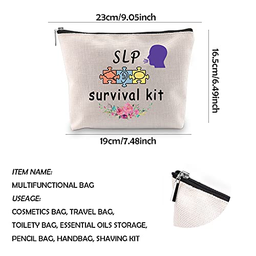 WCGXKO SLP Survival Kit Speech Therapist Gift Zipper Pouch Makeup Bag for Spe...