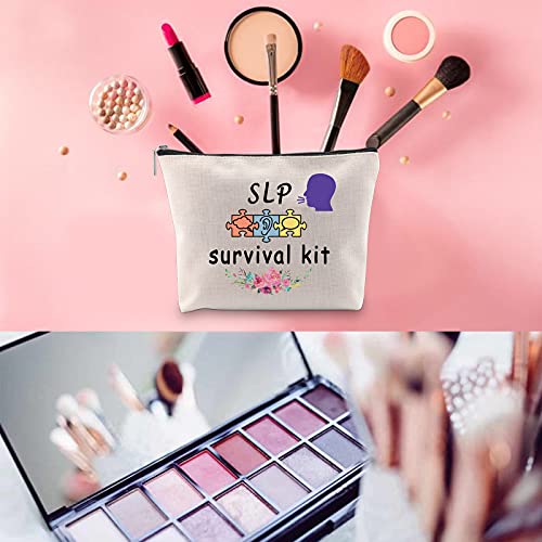 WCGXKO SLP Survival Kit Speech Therapist Gift Zipper Pouch Makeup Bag for Spe...
